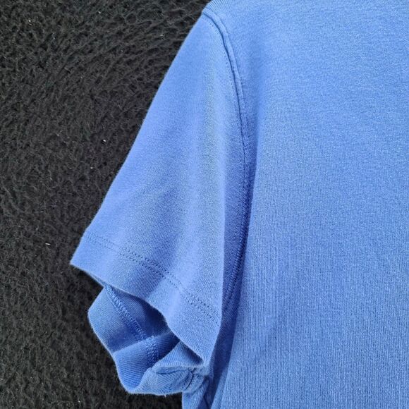 St. John's Bay Womens Top Blue Size Medium 100% Cotton Short Sleeve Pullover - Picture 7 of 12